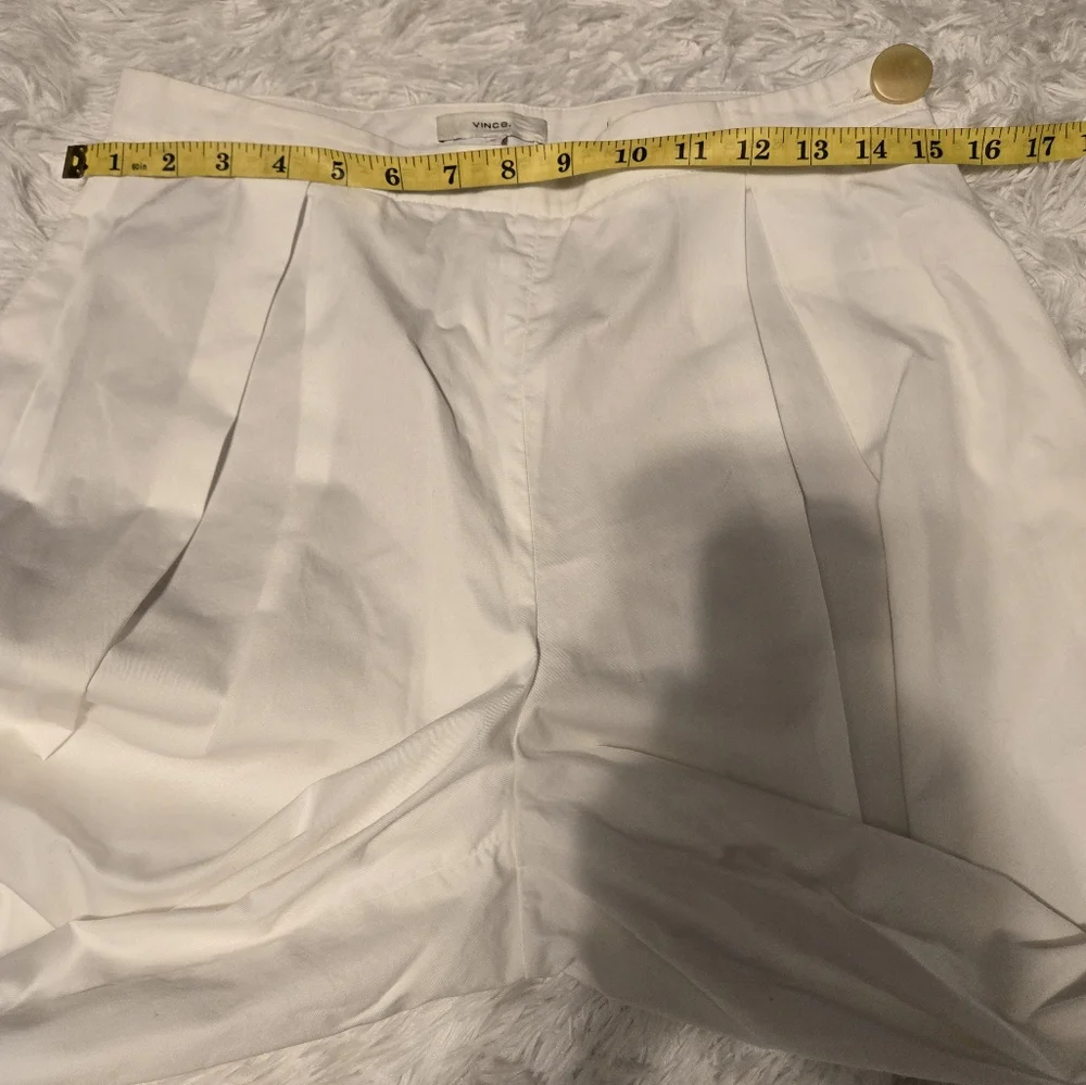 Vince Optic White Pleated Culotte Size 0
